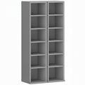 CD Storage Shelves Set of 2 with Adjustable Compartments for Organising Media Light Grey AOSOM