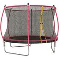 10ft Garden Trampoline with Safety Net for Family Outdoor Play Pink AOSOM