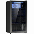 Drinks Fridge for Chilled Cans with Adjustable Shelves and Quiet Operation Black