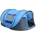 Outsunny 4 Person Pop-up Camping Tent, Family Dome Tent with Ground Sheet, 4 Windows and Portable Carry Bag for Beach Outdoor Trip, Sky Blue