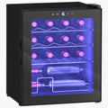16 Bottle Wine Cooler Fridge With Adjustable Temperature For Home Bar Use Black AOSOM