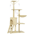 Multi Level Cat Tree With Condo And Sisal Scratching Posts For Indoor Kittens Beige AOSOM