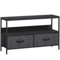 TV Unit with Foldable Drawers for Tidy Living Room Storage Fits Up to 47 Inch Black Charcoal Grey