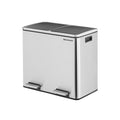 Stainless Steel 2 Compartment Recycling and Rubbish Bin with Pedal for Kitchen or Office by Songmics