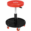 Garage Stool With Tool Tray and Adjustable Height for Organised DIY Projects Orange Homcom