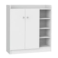 2 Door Shoe Cabinet with 4 Adjustable Shelves - White Homcom