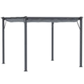 Grey 3x3m Aluminium Gazebo with Retractable Roof for Garden by Outsunny