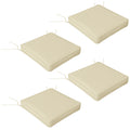 Beige 4 Piece Patio Chair Cushion Set with Ties Ideal for Garden or Indoor Seating