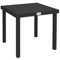 Square Garden Dining Table for 4 with Aluminium Legs Ideal for Patio or Balcony Black Outsunny