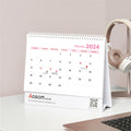 Personalised 2024 Desk Calendar With Custom Photos Ideal For Office Or Home Use, White AOSOM