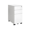 White Songmics 3-drawer mobile filing cabinet with key lock, studio view