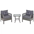 Rattan Bistro Set - Grey Outsunny