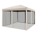 3x3 Pop Up Gazebo With Mesh Sides, Tan Outsunny