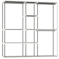 HOMCOM Portable Wardrobe, Open Clothes Wardrobe with 8 Shelves, 3 Hanging Rails, Light Grey