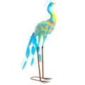 Peacock Garden Statue Metal Ornament with Stakes for Patio and Pond Decoration by Outsunny