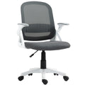 Ergonomic Mesh Office Chair With Lumbar Support And Flip Up Arms For Home Or Office Grey