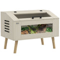 111L Reptile Vivarium Tank with Tempered Glass Ideal for Lizards Snakes and Rodents, Black