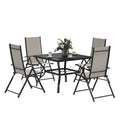 Five Piece Steel Frame Patio Set in Khaki and Black by Outsunny