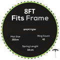 Trampoline Replacement Mat with Spring Tool 42 V-Hooks for 8ft Trampoline Green by SPORTNOW AOSOM