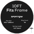 10ft Trampoline Replacement Mat With Spring Tool and 54 V Hooks For Outdoor Use Black AOSOM