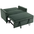 HOMCOM 2 Seater Sofa Bed, 3-in-1 Convertible Pull Out Sleeper Sofa with Clik-Clack Adjustable Backrest, Dark Green