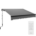 Dark Grey 2.5 x 2m Electric Awning with LED Light Remote Control and UV50+ Canopy by Outsunny