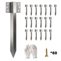Sleeper Bracket Set for Raised Beds and Garden Borders Galvanised Steel 20 Pack Silver AOSOM