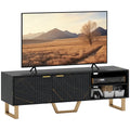 Black Marble Effect TV Stand for up to 70 Inch TVs With Shelves and Storage by HOMCOM