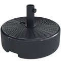 Fillable Parasol Base for Garden Umbrellas with Secure Support For 38-48mm Poles, Black Rattan Style Finish Outsunny