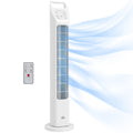 31 Inch Oscillating Tower Fan with Remote Timer and 3 Speeds for Home or Office, White