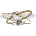Ceiling Fan with Light and Starry Sky Effect for Year Round Comfort and Easy Control White AOSOM