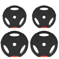15kg Barbell Weight Plates Set for Strength Training and Home Gym Workouts Black AOSOM