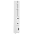 Tall Freestanding Bathroom Cabinet with Open Shelves and 3 Doors for Extra Storage White