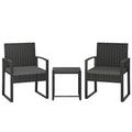 Garden Bistro Set for Small Balconies with Cushioned Chairs and Table Outsunny