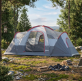 6 Person Family Camping Tent with Removable Rainfly, Mesh Windows, Easy Setup, Grey