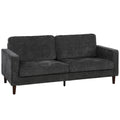 3 Seater Sofa for Family Lounging with Deep Cushions and Velvet Upholstery Dark Grey