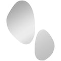 Set of 2 Decorative Pebble Wall Mirrors Ideal for Hallways or Bedrooms Gold Tone AOSOM