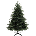 6ft artificial spruce Christmas tree on a black metal stand against a plain white background