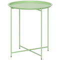 Green Steel Round Garden Table with Removable Tray Top by Outsunny
