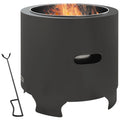Smokeless 45cm Portable Fire Pit Wood Burning Bonfire Stove With Poker for Garden Camping by Outsunny
