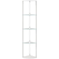 Corner Floor Lamp with 5 Glass Shelves for Display and Soft LED Lighting White Homcom