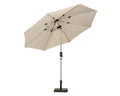 2.7m LED Strip Garden Parasol in Ivory with Crank and Tilt