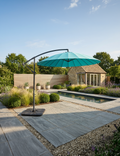 Aqua blue 3m Shanghai cantilever garden parasol