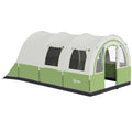 6 Person Family Tunnel Tent with Separate Bedroom and Living Area for Camping Cream and Green