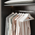 White Wooden Clothes Hangers Set of 20 Durable Coat Hangers for Wardrobes by Songmics