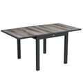 Extendable Grey Rectangular Garden Dining Table for 6 Aluminium Frame with Plastic Top 160cm