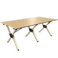 Folding Camping Table with Roll Up Top for Stable Outdoor Meals Dark Brown