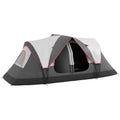 Family Camping Tent with Two Bedrooms and Waterproof Shelter for 6 People Grey