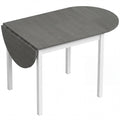 Folding Dining Table for Small Spaces with Drop-Leaf Sides Seats 4 to 6 Grey White Homcom