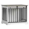 PawHut 80cm dog crate furniture with sliding barn door, white